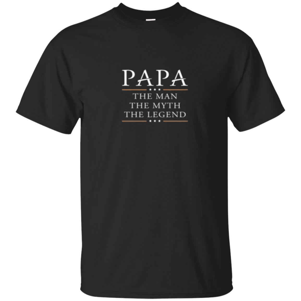 Family T-shirt Papa The Myth The Legend Black