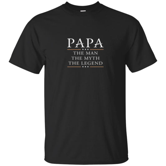 Family T-shirt Papa The Myth The Legend Black