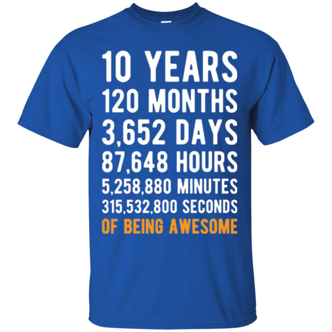 Birthday T-shirt 10 Years Old Of Being Awesome Royal