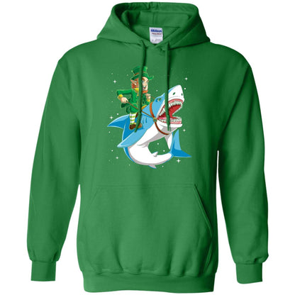 Leprechaun Riding Shark St Patricks Day T-shirt Irish Green