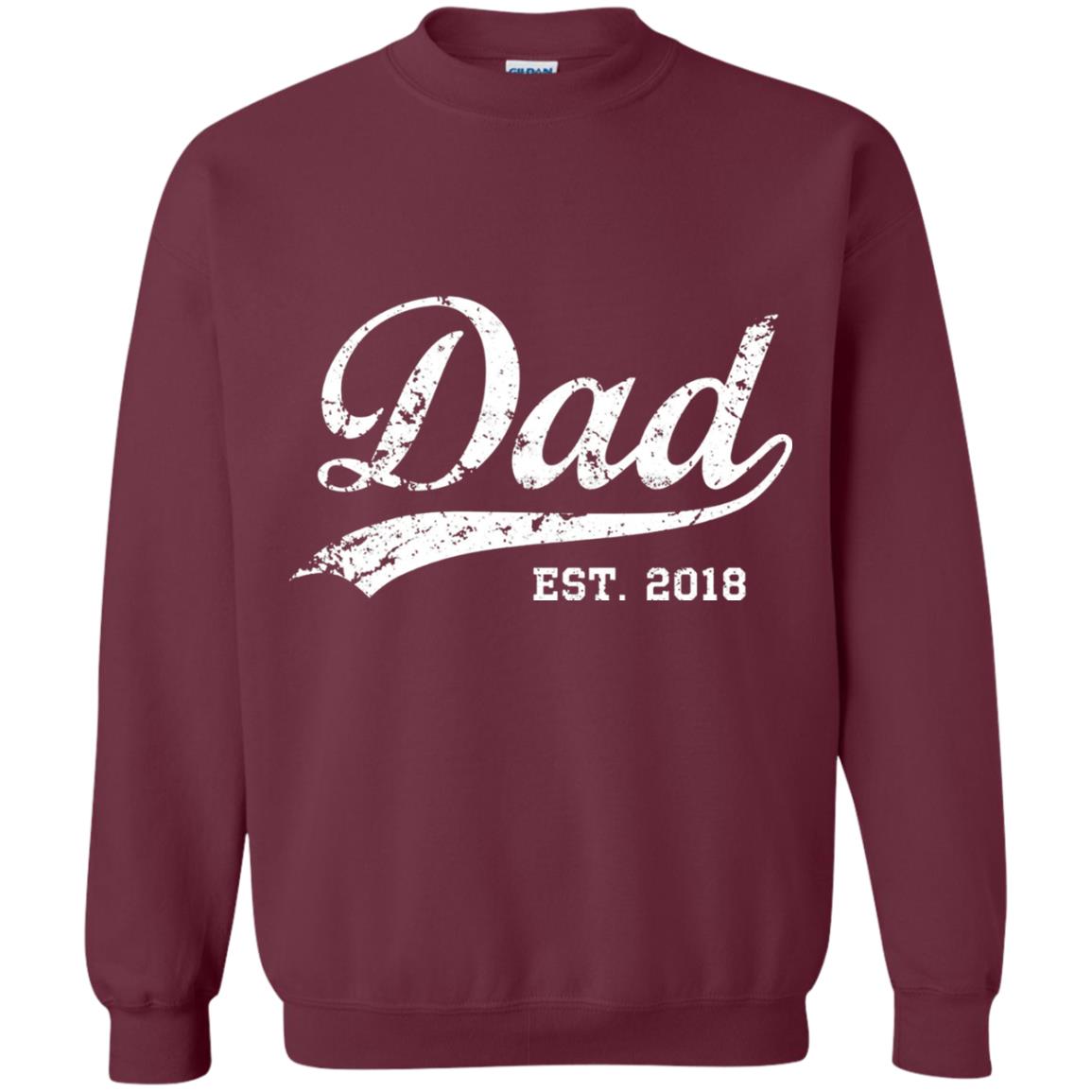 Dad Est. 2018 Vintage New Dad Daddy T-shirt Maroon
