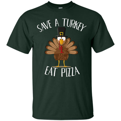 Save A Turkey Eat Pizza Thaksgiving Gift Shirt Forest