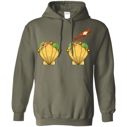 Mermaid Shell T-shirt Taco Bra And Spicy Chili Sauce Military Green