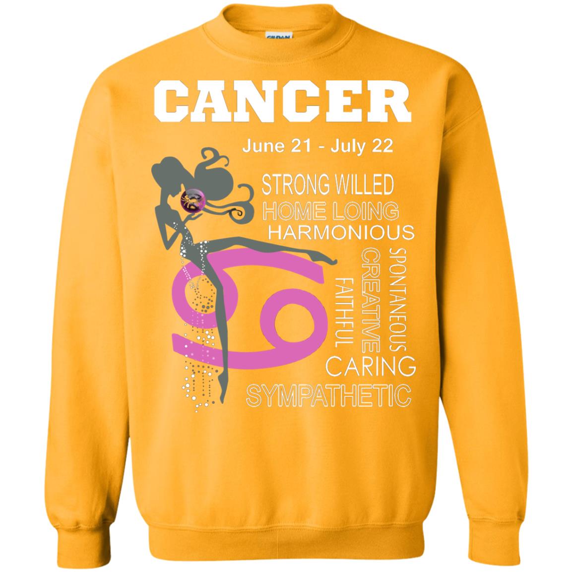 Cancer Strong Willed Home Loing Harmonious Faithful Creative Spontaneous Caring Sympathetic Gold