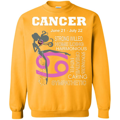 Cancer Strong Willed Home Loing Harmonious Faithful Creative Spontaneous Caring Sympathetic Gold