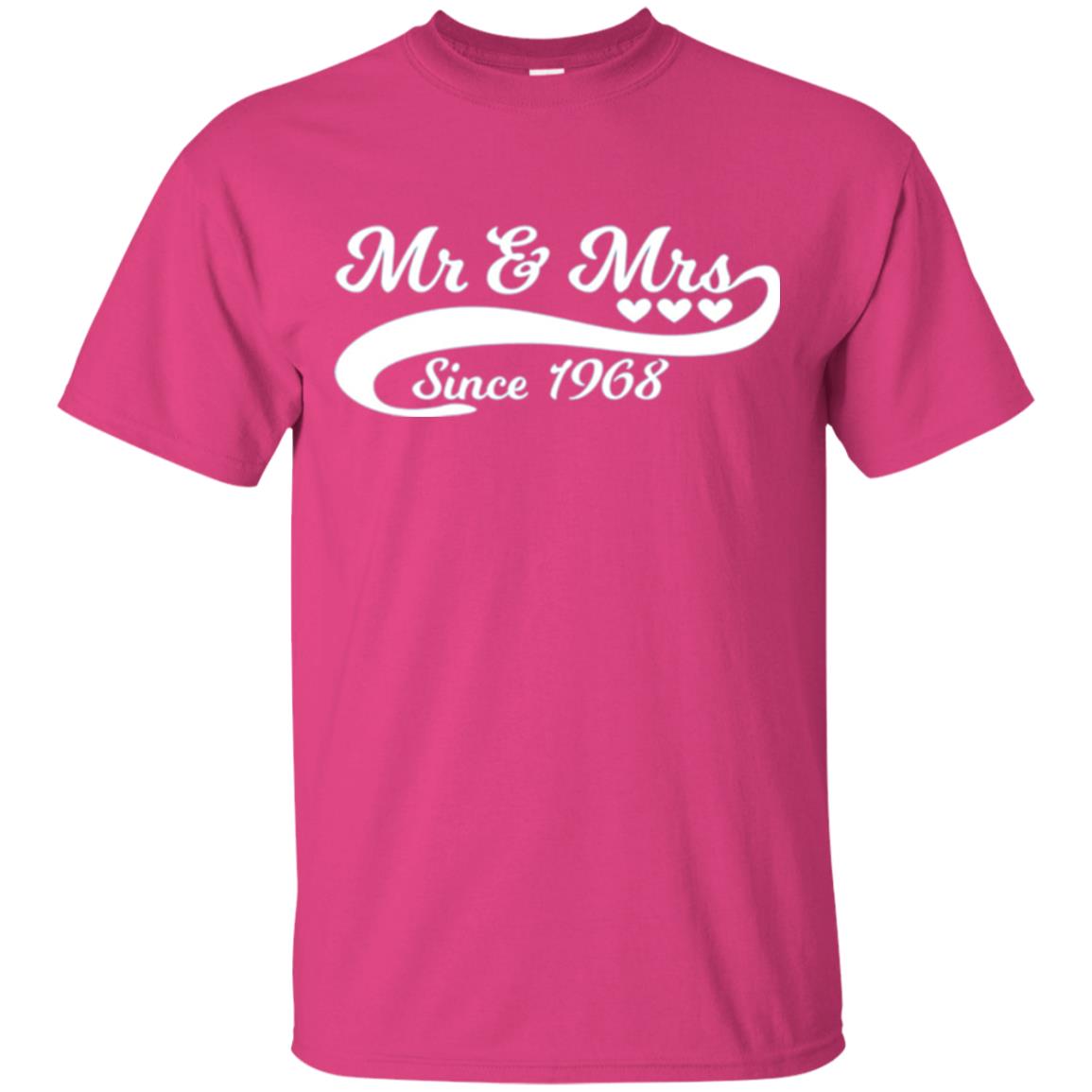 Mr And Mrs Since 1968 50th Wedding Anniversary T-shirt Heliconia