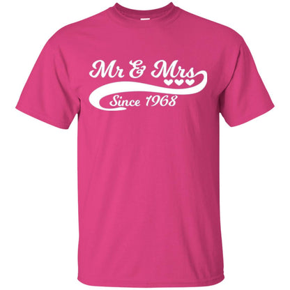 Mr And Mrs Since 1968 50th Wedding Anniversary T-shirt Heliconia