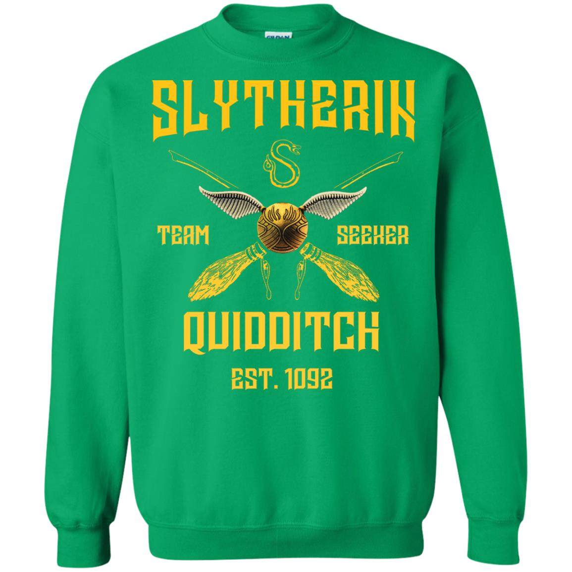 Slytherin Quiddith Team Seeker Est 1092 Harry Potter Shirt Irish Green