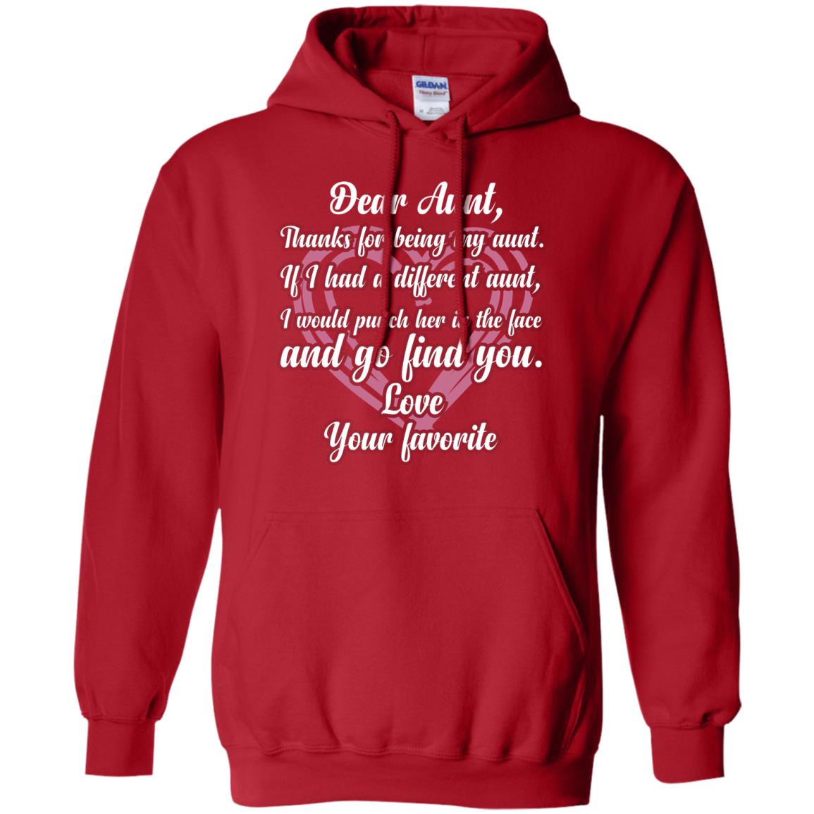Dear Aunt Thank For Being My Aunt Family T-shirt Red
