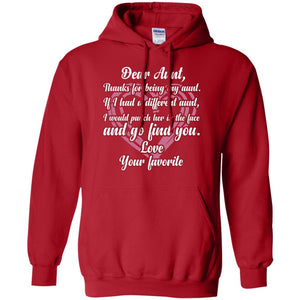 Dear Aunt Thank For Being My Aunt Family T-shirtG185 Gildan Pullover Hoodie 8 oz.
