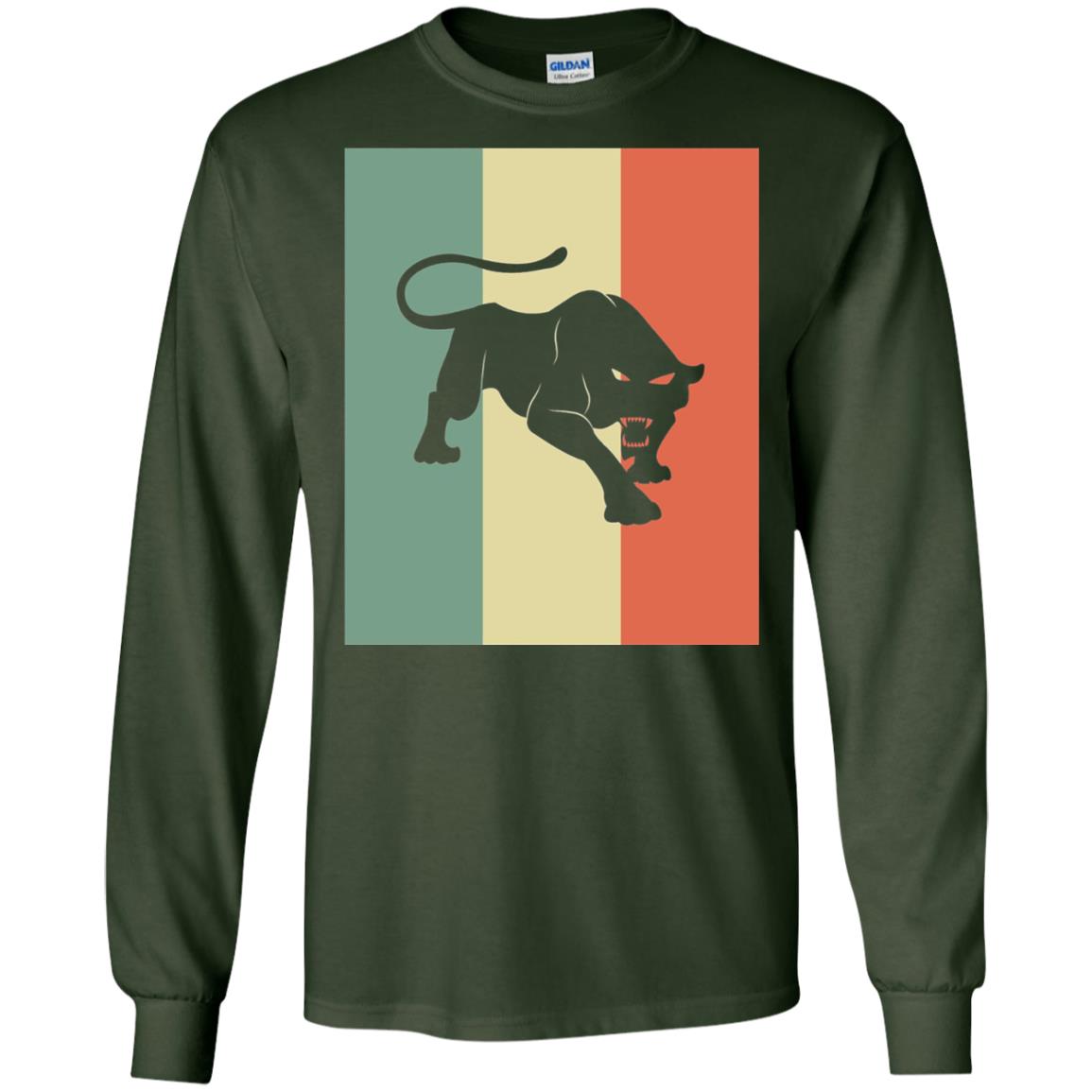 Black Panther Silhouette Gift Shirt Retro Vintage Classic Tee Forest Green