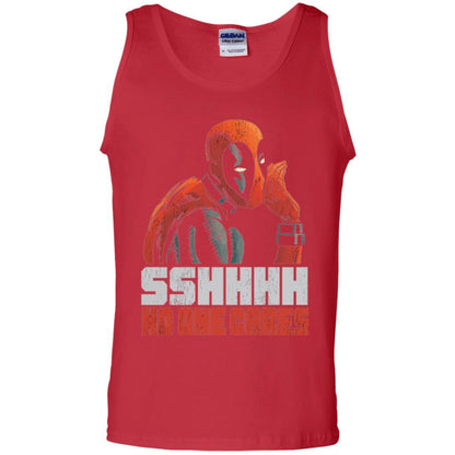 Marvel Deadpool T-shirt Sshhhh No One Cares Whisper Graphic Red