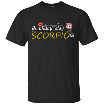 Cute Scorpio Girl Birthday Lip Slay T-shirt Black