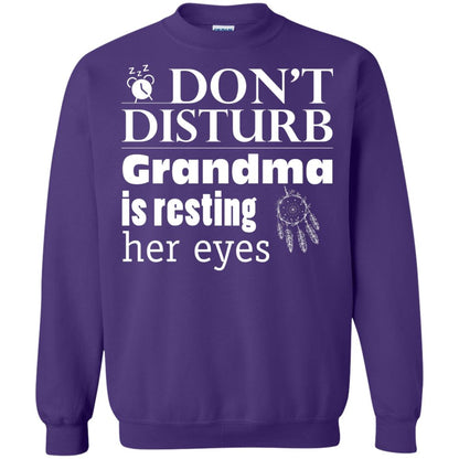 Don't Disturb Grandma Is Resting Her Eyes Funny Grandmom Shirt Purple