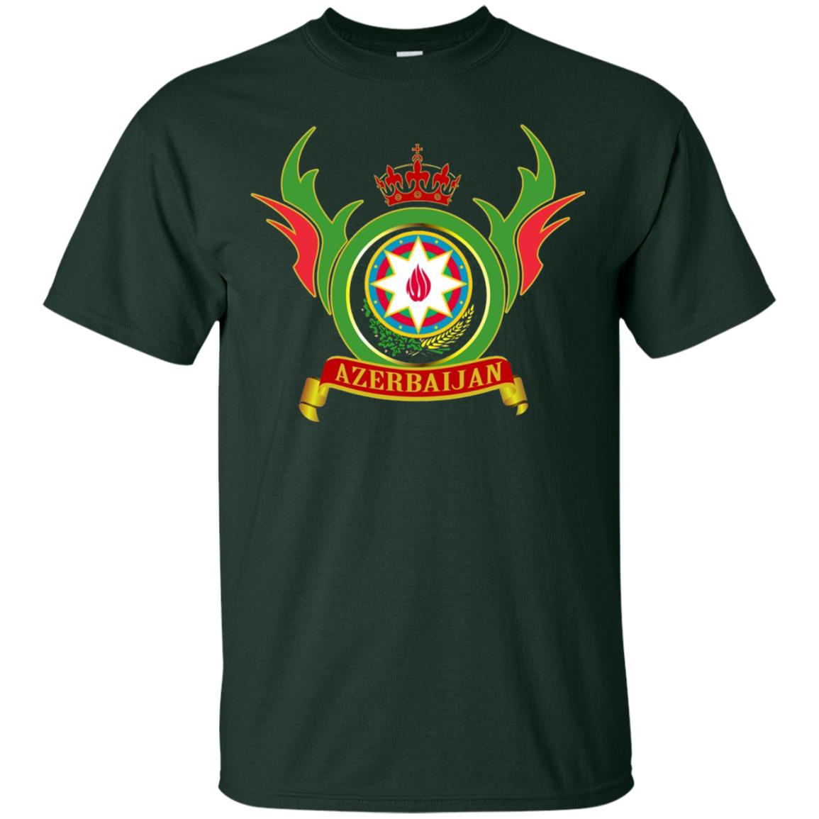 Azerbaijan Arms Coat Flag T-shirt Forest Green