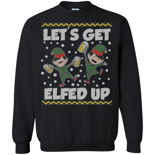 Christmas T-shirt Let's Get Elfed Up Black