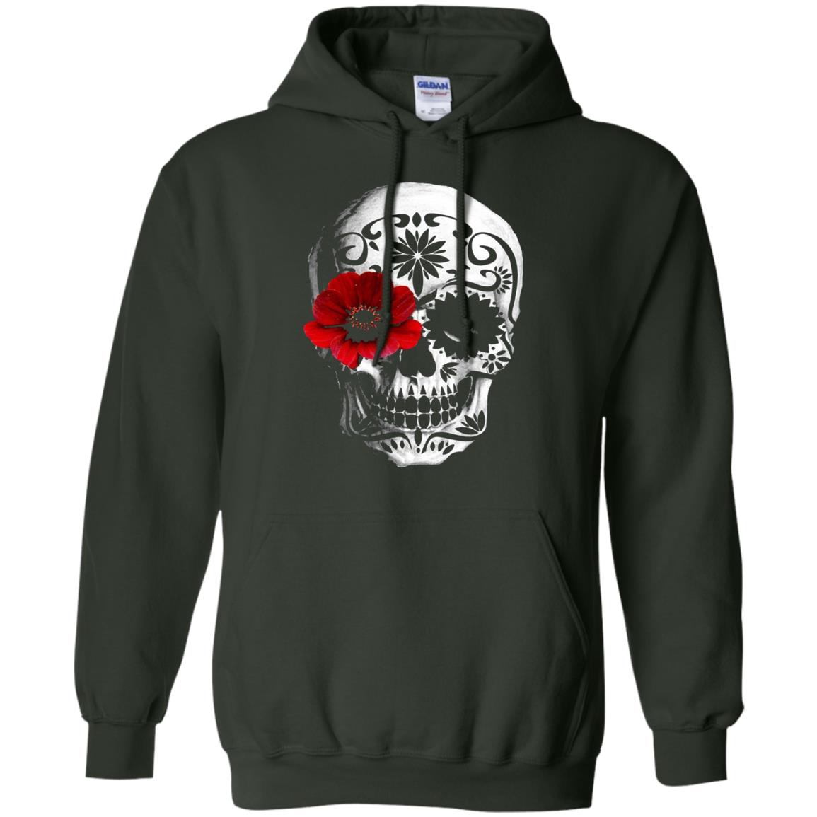 Day Of The Dead Sugar Skull Cinco De Mayo Shirt Forest Green