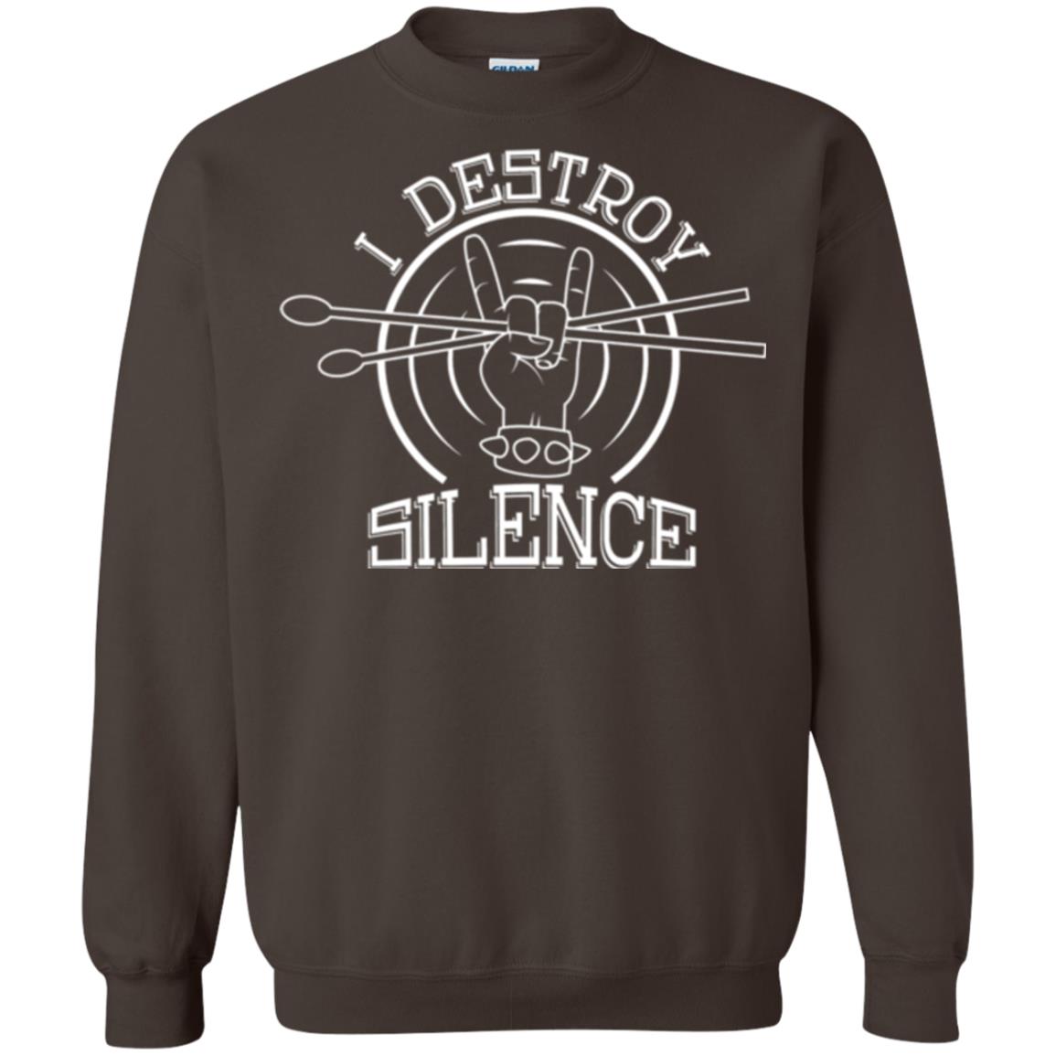 Drummer T-shirt I Destroy Silence Dark Chocolate