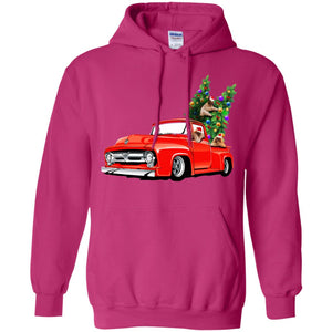 Christmas Tree And Sloths On Car X-mas Gift ShirtG185 Gildan Pullover Hoodie 8 oz.