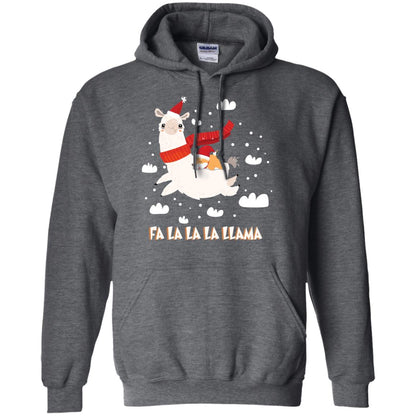 Fa La La La Llama With Shiba Inu X-mas Gift Shirt Dark Heather