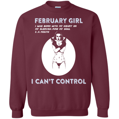 February Girl I Was Born With My Heart T-shirt Maroon