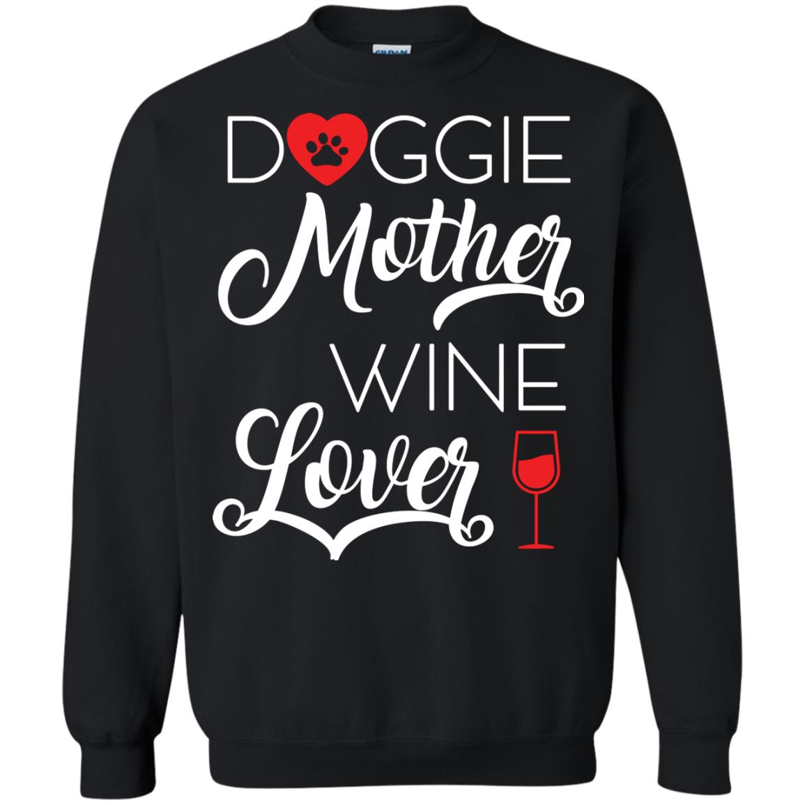 Doggie Mother Wine Lover Dog And Wine Gift Shirt For Mom Black