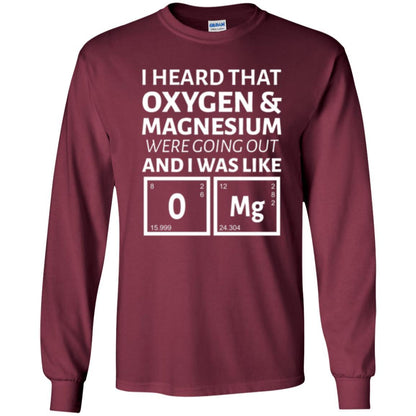 Science T-shirt I Heard That Oxygen And Magnesium Were Going Out Maroon
