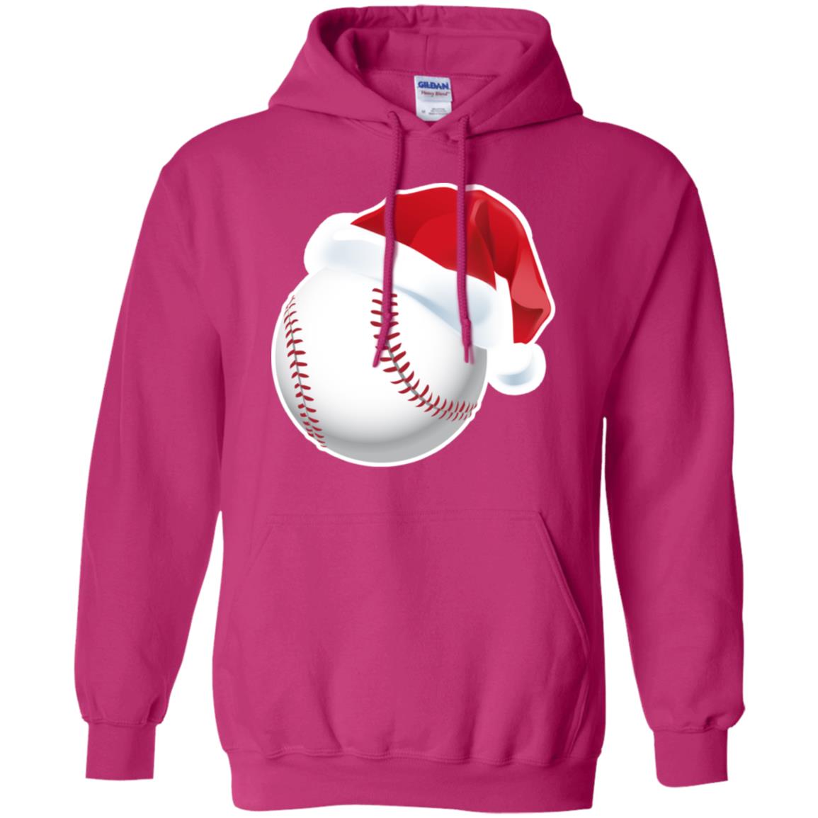 Baseball With Santa Claus Hat X-mas Shirt For Baseball Lovers Heliconia