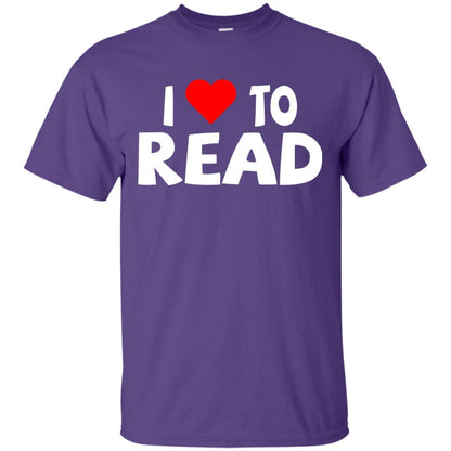 I Love To Read Heart Reader T-shirt Purple