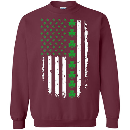 St. Patrick's Day T-shirt Irish American Flag T-shirt Maroon