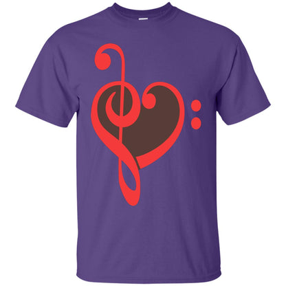 Heart Bass Clef Heart Music Lovers Shirt Purple