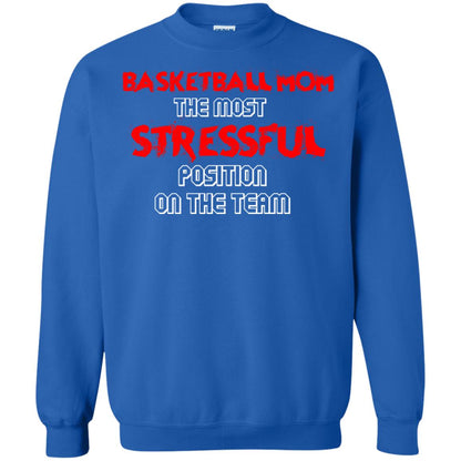 Basketball Mom T-shirt The Most Stressful Position On The Team Royal