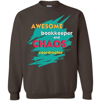 Bookkeeper T-shirt Awesome Bookkeeper And Chaos Coordinator Dark Chocolate
