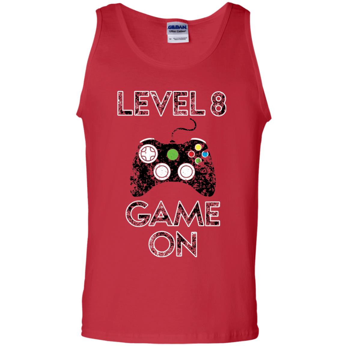 Kids Level 8 Game On 8th Birthday Gift T-shirt Red