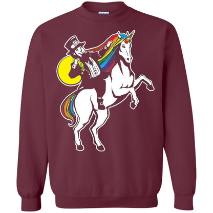 Lepricorn Leprechaun Riding Unicorn St Patrick_s Day T-shirt Maroon