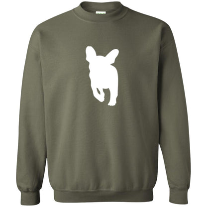 French Bulldog T-shirt White Silhouette Of Puppy Military Green