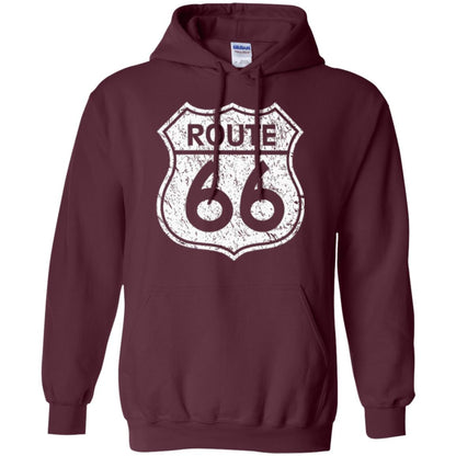 Historical Route 66 Distressed Vintage Look T-shirt Maroon