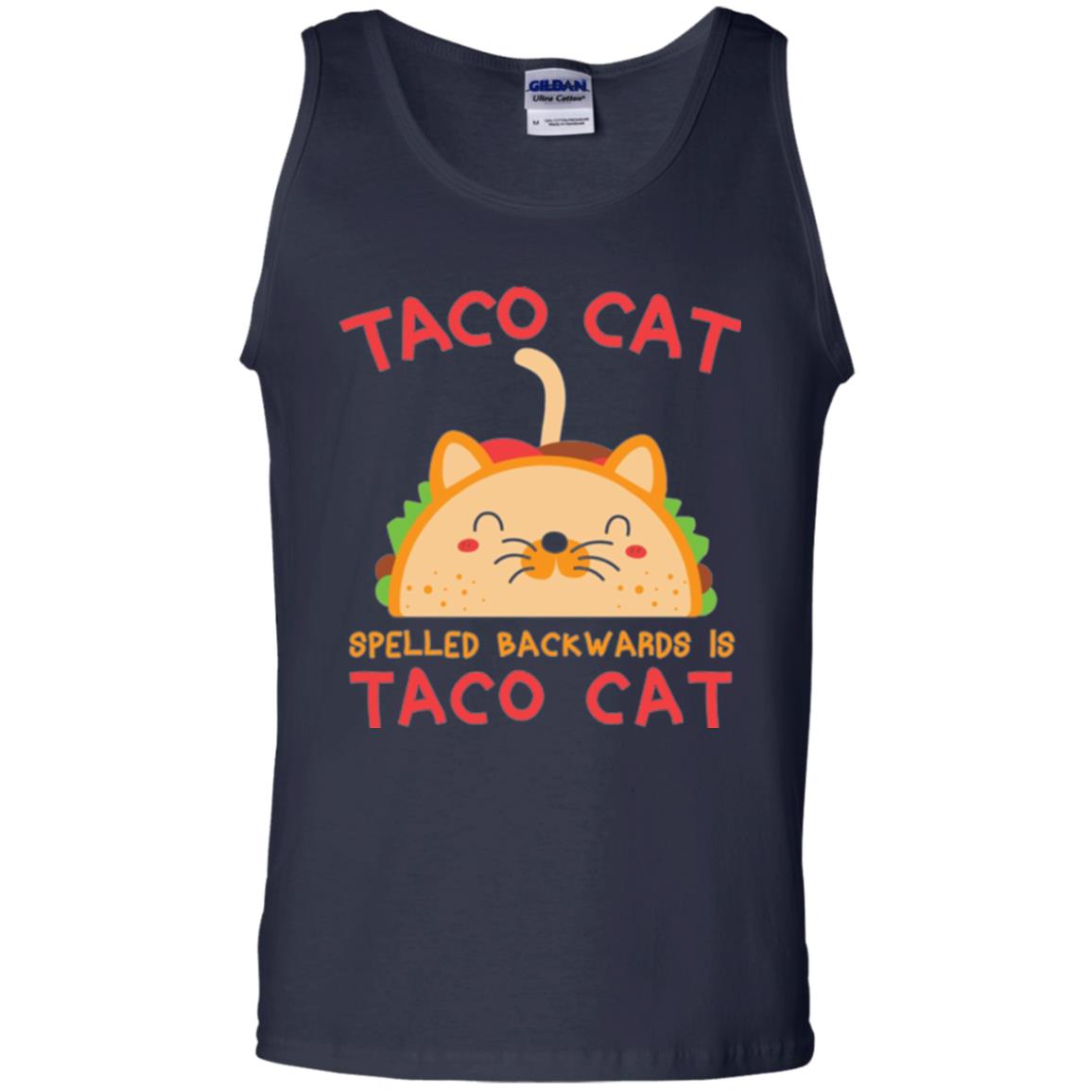Taco Cat T-shirt Spelled Backwards Is Taco Cat Navy
