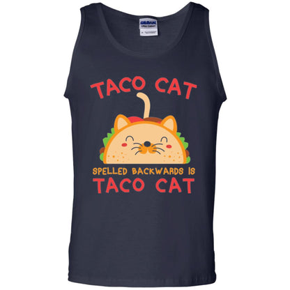Taco Cat T-shirt Spelled Backwards Is Taco Cat Navy