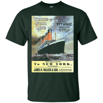 Film T-shirt Sailing Ship Cruise Vintage Poster Forest Green