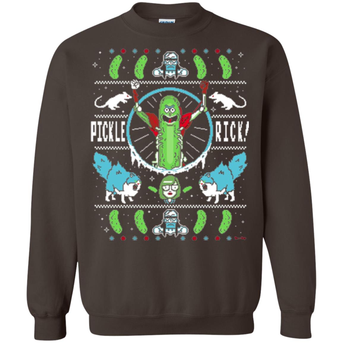 Rick And Morty T-shirt Festive Pickle Rick Dark Chocolate