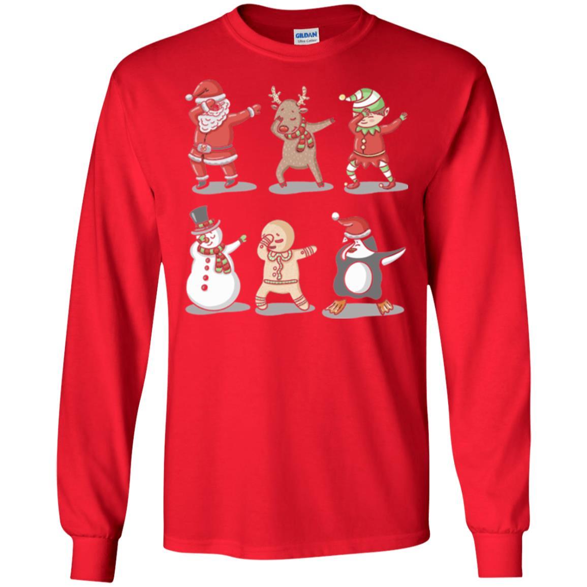 Christmas T-shirt Dabbing Santa Ugly Sweater Red