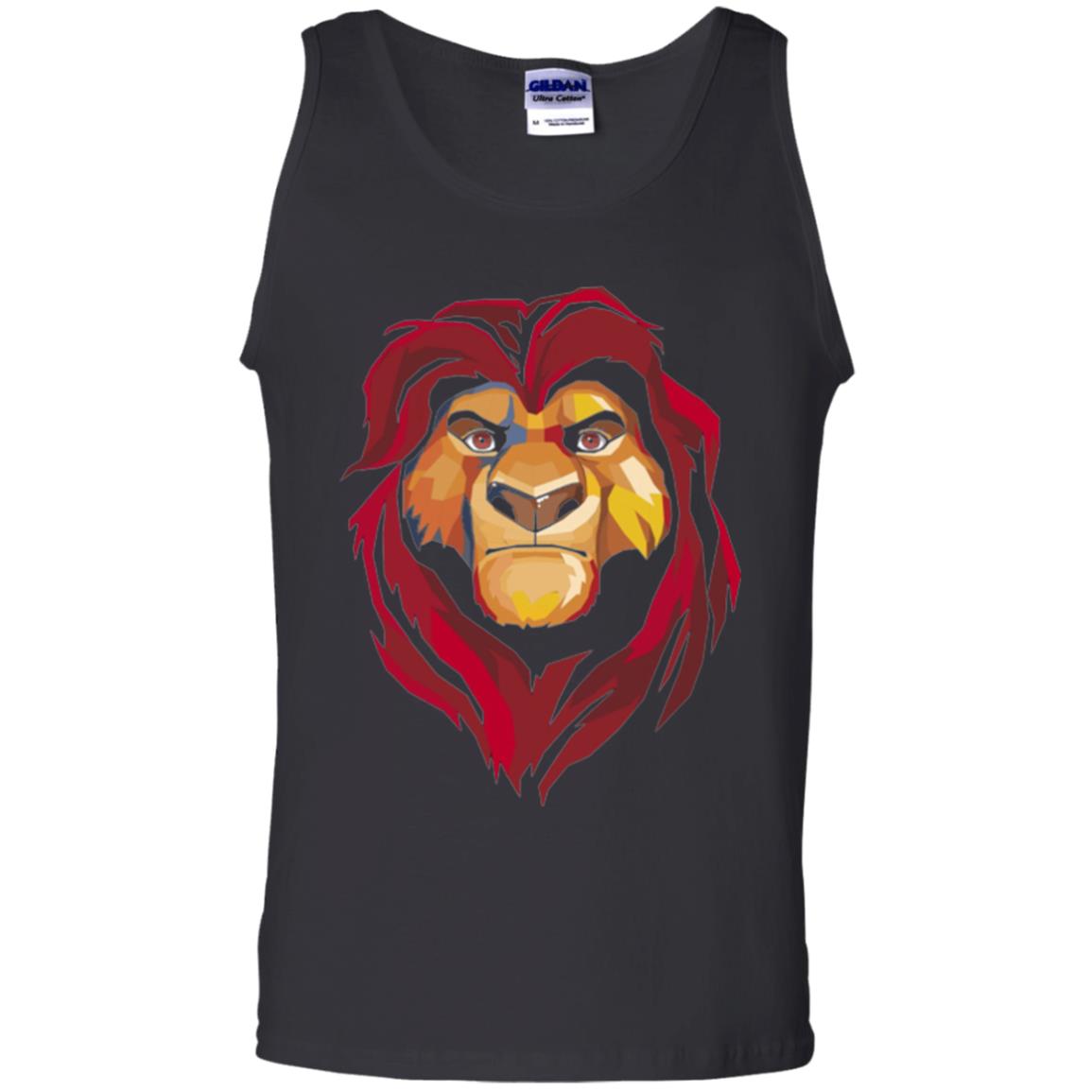 Cartoon Lover T-shirt Lion King Mufasa Geometrics Graphic Black