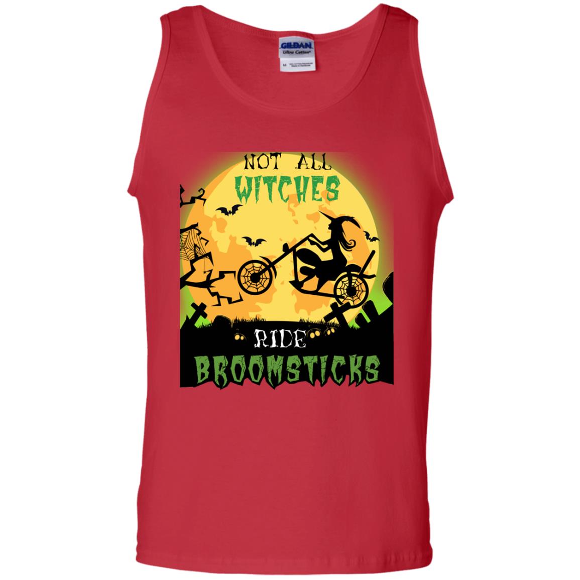 Not All Witches Ride Broomsticks Witches Ride A Motorcycle Funny Halloween Shirt Red
