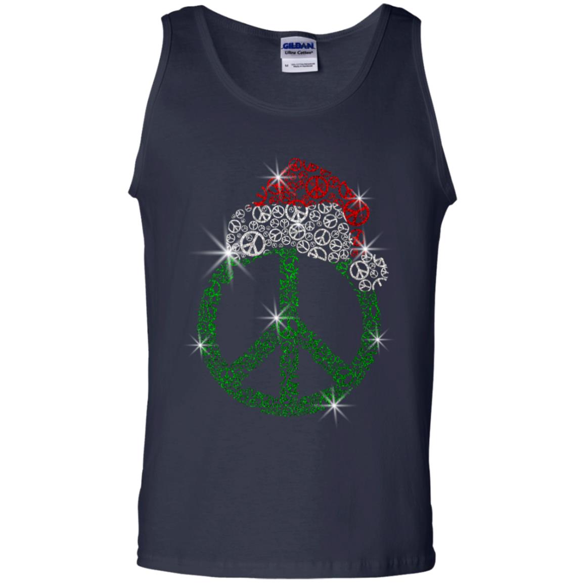 Peace Sign With Santa Ha Christmas Idea Gift Shirt Navy
