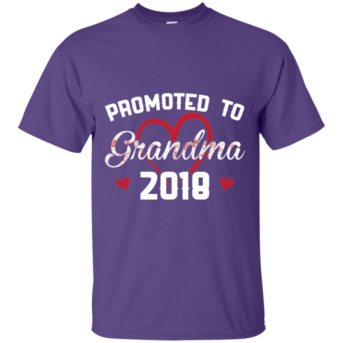 Promoted To Grandma 2018 Love Grandparents T-shirt Purple