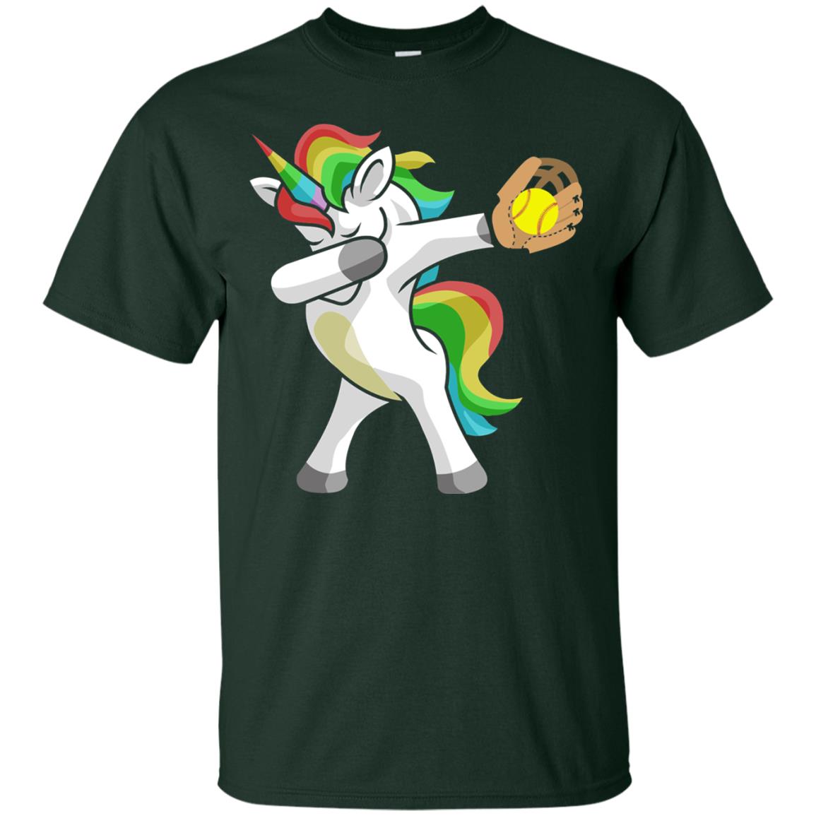Dabbing Unicorn Softball T-shirt Funny Dabbing Forest