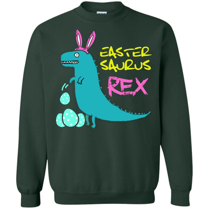 Easter Saurus Trex Bunny Dinosaur T-shirt Forest Green