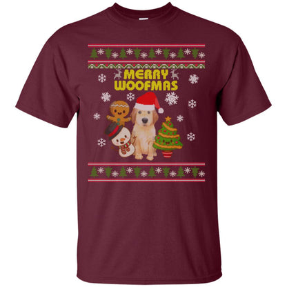 Merry Woofmas Dogs Lovers X-mas 2018 Gift Shirt Maroon