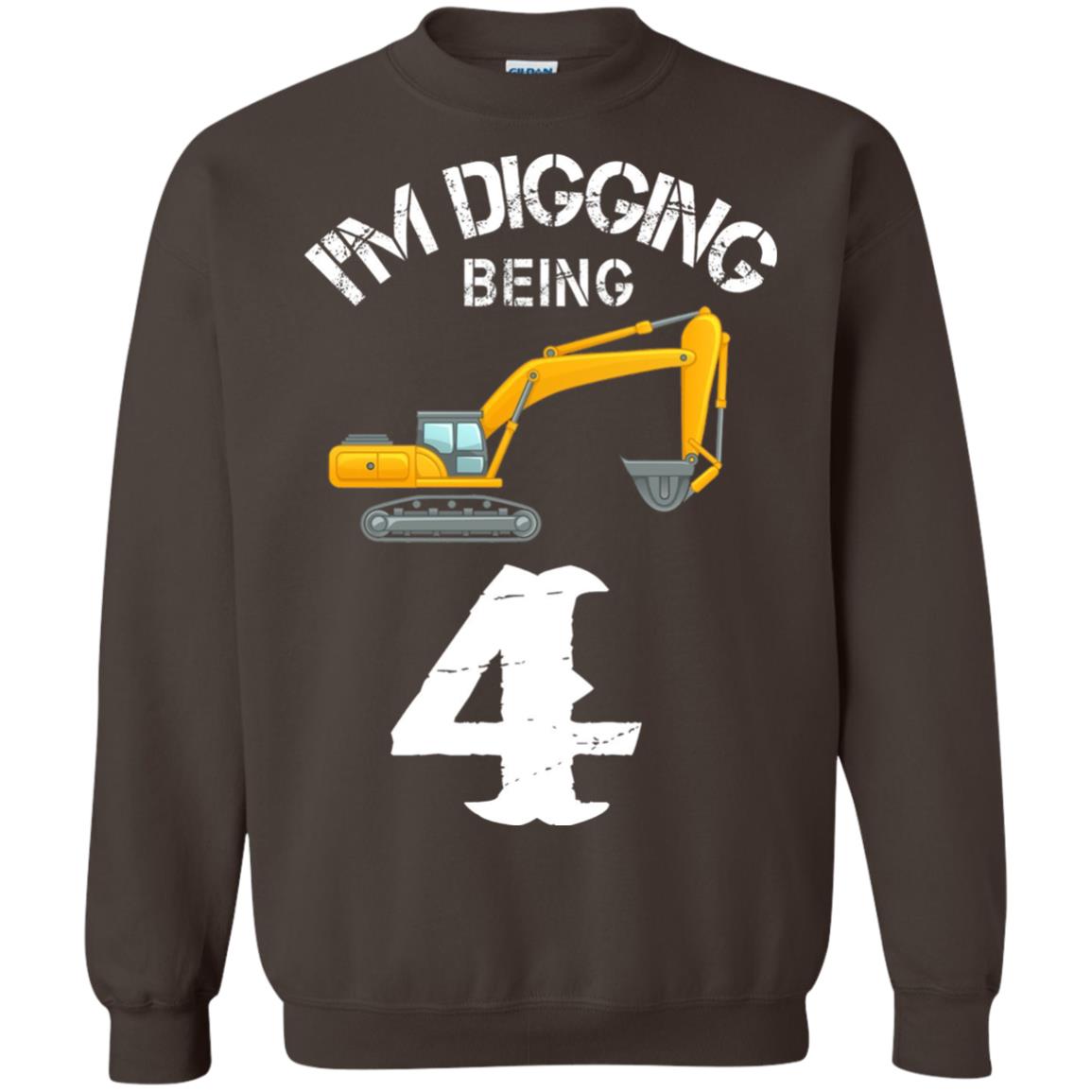4th Birthday T-shirt I_m Digging Being 4 Birthday Dark Chocolate